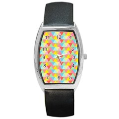 Triangle Pattern Tonneau Leather Watch by Kathrinlegg