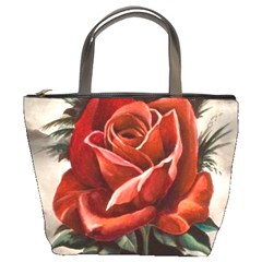 Red Rose Bucket Handbag by ArtByThree