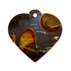 Follow Your Passion Dog Tag Heart (two Sided) by lucia