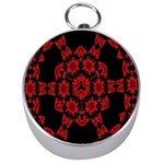 Red Alaun Crystal Mandala Silver Compass Front