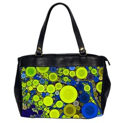 Polka Dot Retro Pattern Oversize Office Handbag (two Sides) by OCDesignss