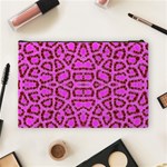 Florescent Pink Animal Print  Cosmetic Bag (Large) Back