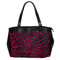 Florescent Pink Leopard Grunge  Oversize Office Handbag (one Side) by OCDesignss