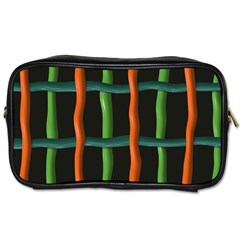 Orange Green Wires Toiletries Bag (two Sides) by LalyLauraFLM