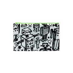 Robot Crowd Cosmetic Bag (xs) by ArtistRoseanneJones