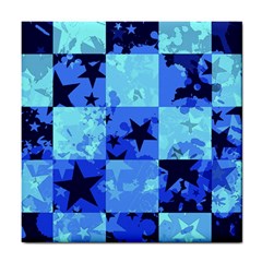 Blue Star Checkers Ceramic Tile by ArtistRoseanneJones