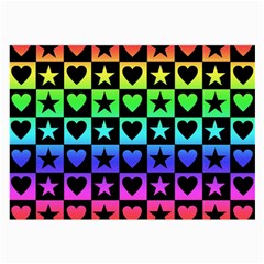 Rainbow Stars And Hearts Glasses Cloth (large) by ArtistRoseanneJones