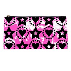 Star And Heart Pattern Pencil Case by ArtistRoseanneJones