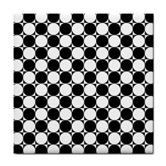 Black And White Polka Dots Ceramic Tile by ElenaIndolfiStyle