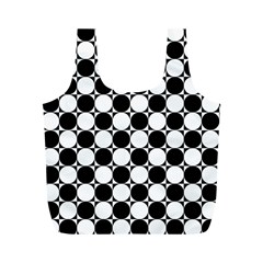 Black And White Polka Dots Reusable Bag (m) by ElenaIndolfiStyle