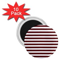 Marsala Stripes 1 75  Button Magnet (10 Pack) by ElenaIndolfiStyle