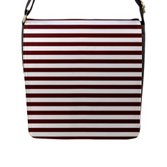 Marsala Stripes Flap Closure Messenger Bag (l) by ElenaIndolfiStyle