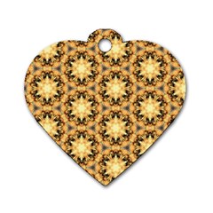 Faux Animal Print Pattern Dog Tag Heart (one Side) by GardenOfOphir