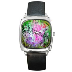 Abstract Music  Square Metal Watches by ImpressiveMoments