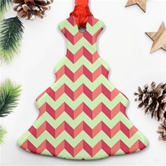 Modern Retro Chevron Patchwork Pattern Ornament (christmas Tree) by GardenOfOphir