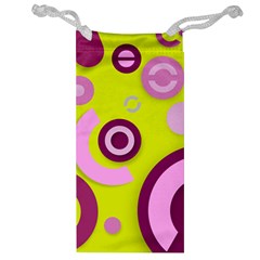 Florescent Yellow Pink Abstract  Jewelry Bags by OCDesignss