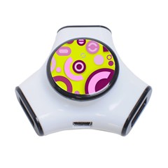 Florescent Yellow Pink Abstract  3-port Usb Hub by OCDesignss