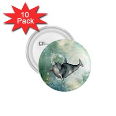 Funny Dswimming Dolphin 1 75  Buttons (10 Pack) by FantasyWorld7