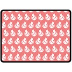 Coral And White Lady Bug Pattern Double Sided Fleece Blanket (Large)  80 x60  Blanket Back