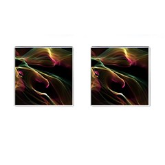 Glowing, Colorful  Abstract Lines Cufflinks (square) by FantasyWorld7