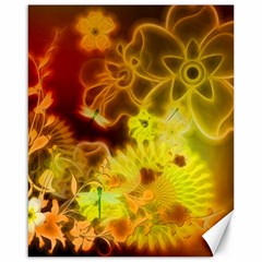 Glowing Colorful Flowers Canvas 16  X 20   by FantasyWorld7