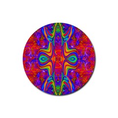 Abstract 1 Rubber Coaster (round)  by icarusismartdesigns