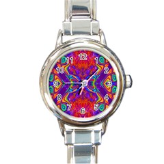 Butterfly Abstract Round Italian Charm Watch by icarusismartdesigns