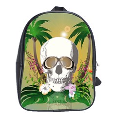 Funny Skull With Sunglasses And Palm School Bags(large)  by FantasyWorld7