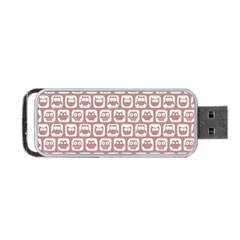 Light Pink And White Owl Pattern Portable Usb Flash (one Side) by GardenOfOphir