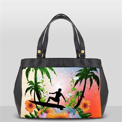 Tropical Design With Surfboarder Office Handbags by FantasyWorld7