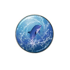 Cute Dolphin Jumping By A Circle Amde Of Water Hat Clip Ball Marker by FantasyWorld7