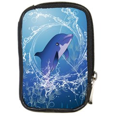 Cute Dolphin Jumping By A Circle Amde Of Water Compact Camera Cases by FantasyWorld7