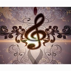 Music, Wonderful Clef With Floral Elements Collage 8  X 10  by FantasyWorld7