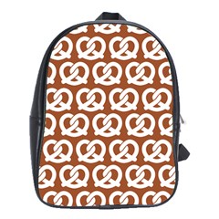 Brown Pretzel Illustrations Pattern School Bags (xl)  by GardenOfOphir