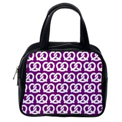 Purple Pretzel Illustrations Pattern Classic Handbags (one Side) by GardenOfOphir