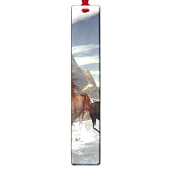 Beautiful Horses Running In A River Large Book Marks by FantasyWorld7