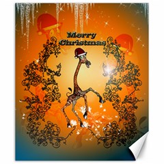 Funny, Cute Christmas Giraffe Canvas 20  X 24   by FantasyWorld7