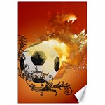 Soccer With Fire And Flame And Floral Elelements Canvas 12  x 18   11.88 x17.36  Canvas - 1