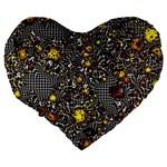 Sci Fi Fantasy Cosmos Yellow Large 19  Premium Heart Shape Cushions Back