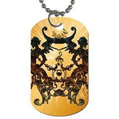 Clef With Awesome Figurative And Floral Elements Dog Tag (one Side) by FantasyWorld7