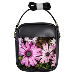 Beautiful Colourful African Daisies  Girls Sling Bags by OZMedia