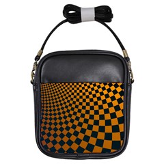 Abstract Square Checkers  Girls Sling Bags by OZMedia