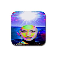 Sunshine Illumination Rubber Coaster (square)  by icarusismartdesigns