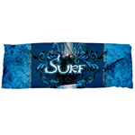 Surf, Surfboard With Water Drops On Blue Background Body Pillow Cases Dakimakura (Two Sides)  Back