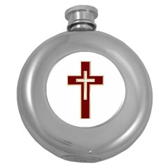 Red Christian Cross Hip Flask (5 Oz) by igorsin