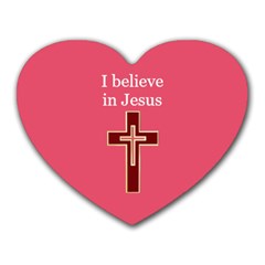 Red Christian Cross Heart Mousepad by igorsin