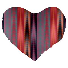 Triangles And Stripes Pattern Large 19  Premium Heart Shape Cushion by LalyLauraFLM