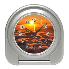 Sunset Over Clouds Travel Alarm Clocks by trendistuff