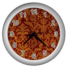 Royal Red And Gold Wall Clocks (silver)  by trendistuff