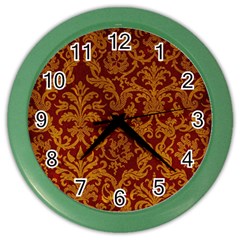 Royal Red And Gold Color Wall Clocks by trendistuff